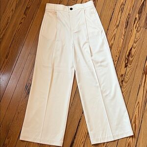 Zara Lightweight High-Waist Wide Leg Pleated Trousers